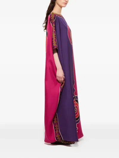 Pucci Astro-print Maxi Dress In Pink