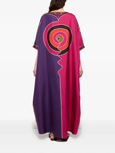 Pucci Astro-print Maxi Dress In Pink
