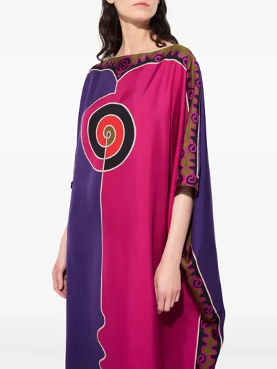 Pucci Astro-print Maxi Dress In Pink