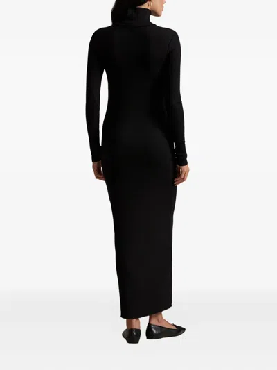 Polo Ralph Lauren Roll-neck Long-sleeved Dress In Black