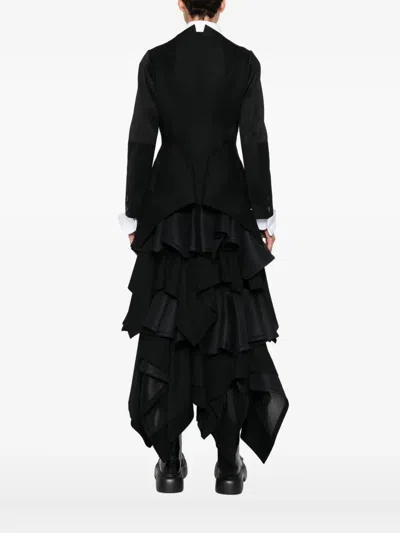 Shiro Sakai Textured Buttoned Jacket In Black