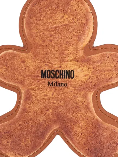 Moschino Gingerbread-man Charm Keyring In Brown