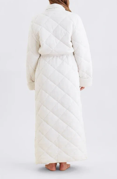 Papinelle Quilted Cotton Maxi Robe In Neutral