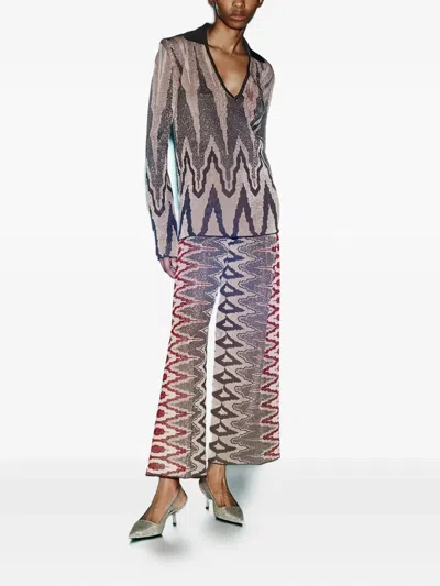 Circus Hotel Geometric-pattern Polo Jumper In Brown