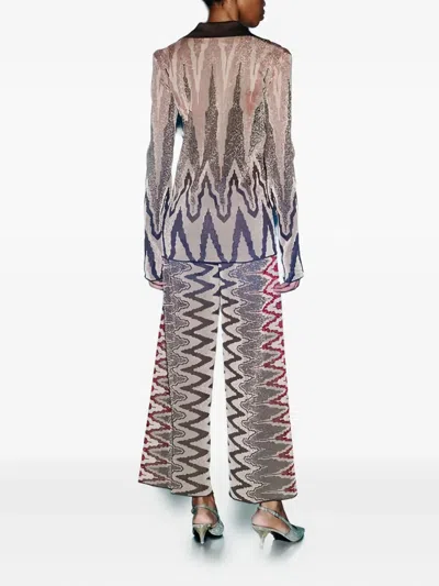 Circus Hotel Geometric-pattern Polo Jumper In Brown