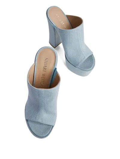 Stuart Weitzman Sky High 145mm Platform Sandals In Blue