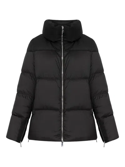 Add High-neck Zip Jacket In Black