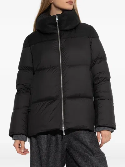 Add High-neck Zip Jacket In Black