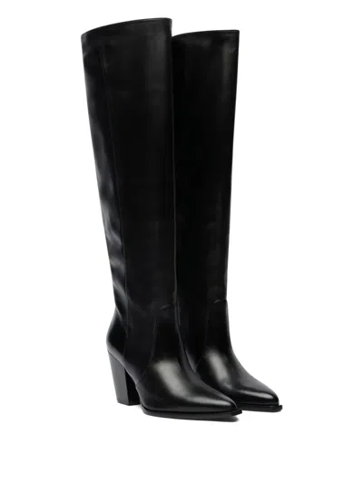 Stuart Weitzman Jolene Pointed-toe Boots In Black