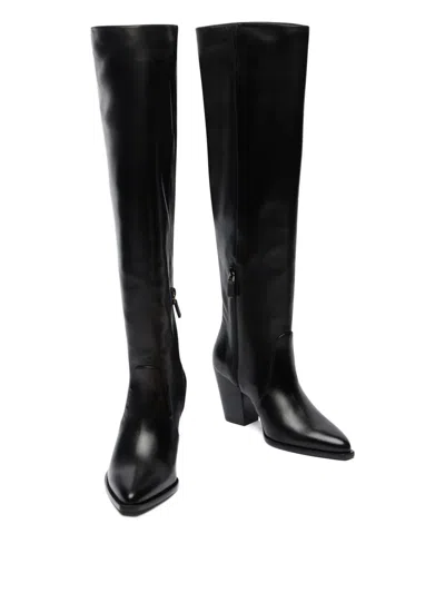 Stuart Weitzman Jolene Pointed-toe Boots In Black
