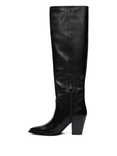 Stuart Weitzman Jolene Pointed-toe Boots In Black