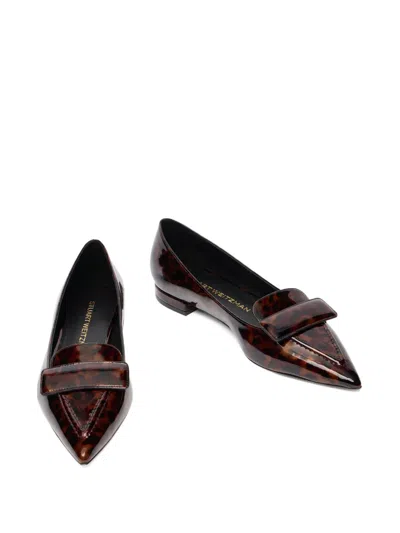 Stuart Weitzman Sovinnie Pointed Flat Pump In Brown