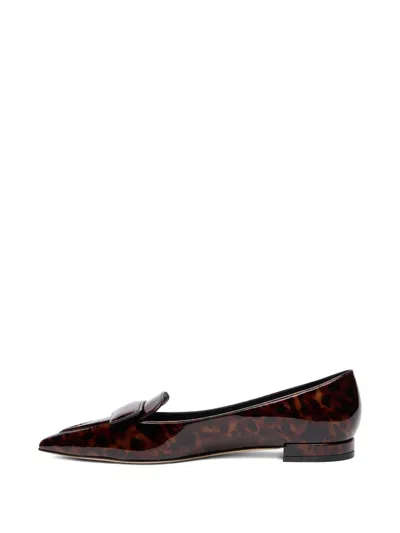Stuart Weitzman Sovinnie Pointed Flat Pump In Brown
