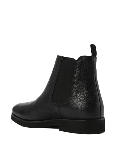Cerruti 1881 Leather Chelsea Boots In Black