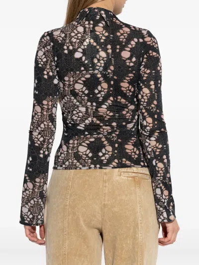 Avavav Spiky Printed Distressed Knit Clothing In Black