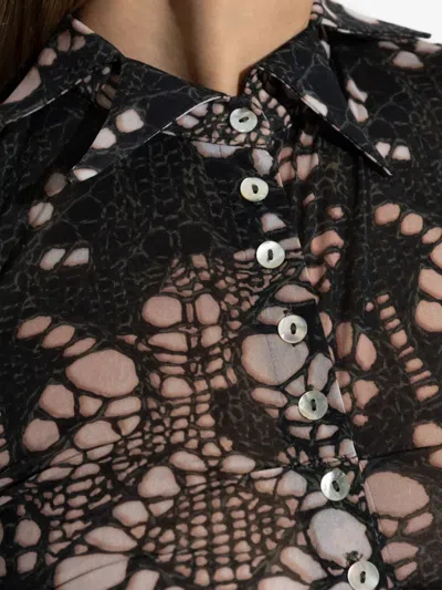 Avavav Spiky Printed Distressed Knit Clothing In Black