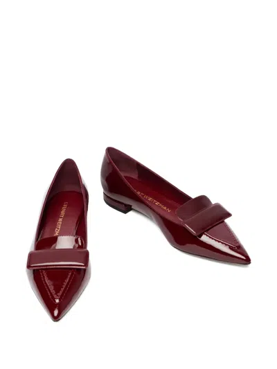 Stuart Weitzman Sovinnie Pointed Ballet Flat In Burgundy