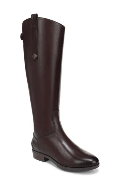 Sam Edelman Women's Penny Round Toe Leather Low-heel Riding Boots In Burgundy