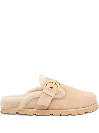 Stuart Weitzman Chrystie Shearling Mule In Animal Print