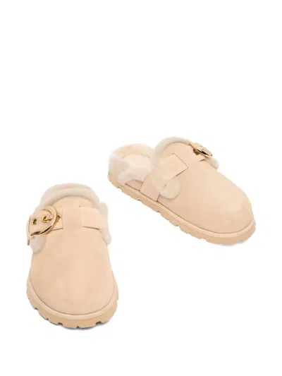 Stuart Weitzman Chrystie Shearling Mule In Animal Print