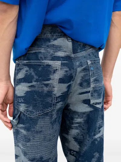 Hugo Boss Patterned Jeans In Blue