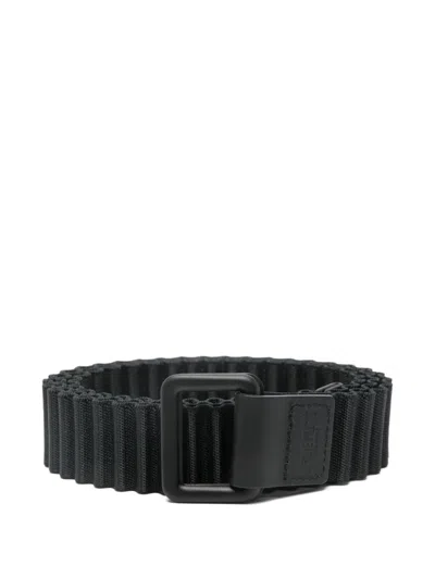 Issey Miyake Pleated Square-buckle Belt In Brown