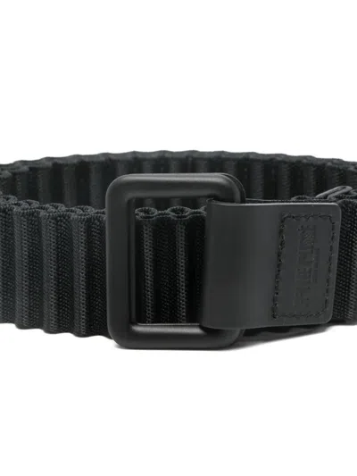 Issey Miyake Pleated Square-buckle Belt In Brown