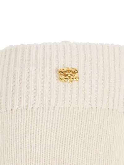 Ganni Logo-plaque Socks In Neutral