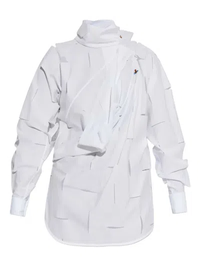Vivienne Westwood Cut-out Roll-neck Top In White
