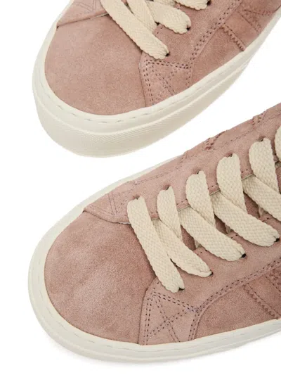 Moncler Sneaker Monaco2 Low Top Nude Suede In Brown