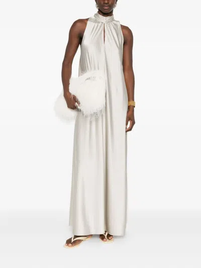 Forte Forte Tie-neck Maxi Dress In Neutral