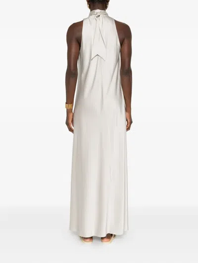Forte Forte Tie-neck Maxi Dress In Neutral