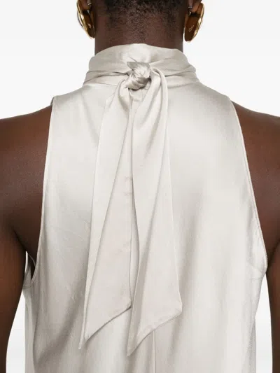 Forte Forte Tie-neck Maxi Dress In Neutral