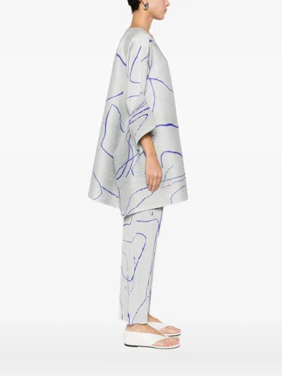 Issey Miyake Abstract-pattern Top In White