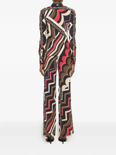 Pucci Istrice Printed Satin Trousers In Neutral