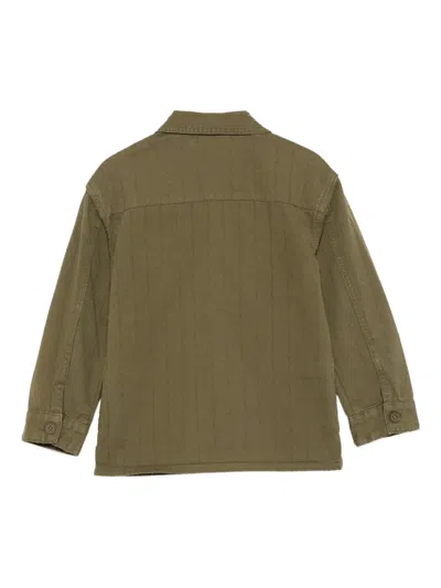 Daniele Alessandrini Buttoned Logo-patch Jacket In Green
