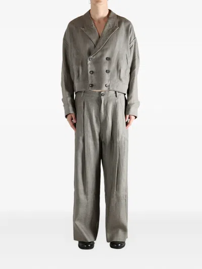 拼接双排扣西装夹克