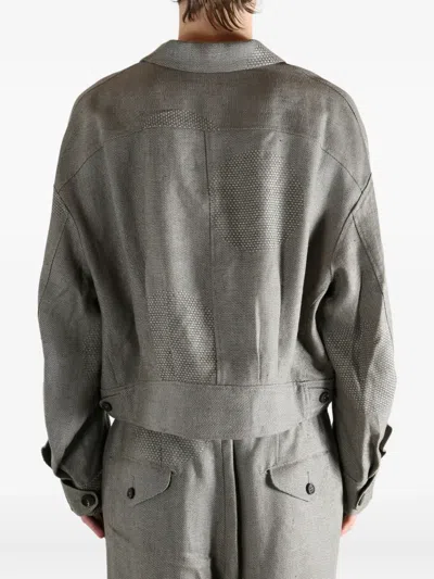 拼接双排扣西装夹克