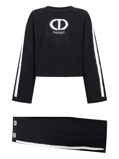 Twinset Stripe Completo Tracksuit In Black