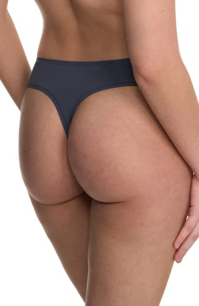 Natori Women's Bliss Bare Cotton Thong Underwear 771346 In Blue