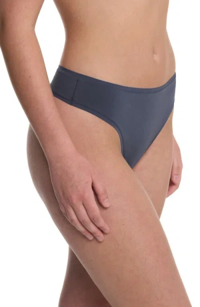 Natori Women's Bliss Bare Cotton Thong Underwear 771346 In Blue