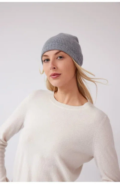 Nordstrom Rib Cashmere Beanie In Brown