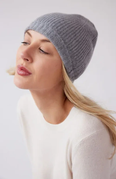 Nordstrom Rib Cashmere Beanie In Brown