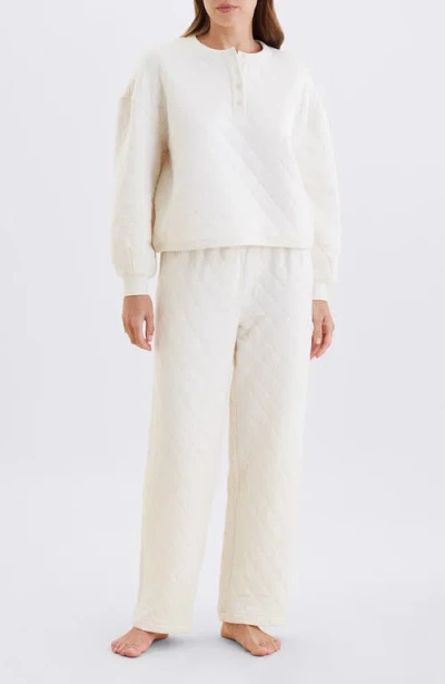 Papinelle Quilted Cotton Pajamas In Neutral