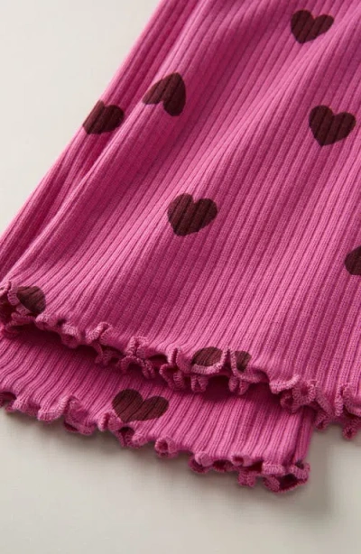 Tucker + Tate Kids' Rib Print Flare Leggings In Pink