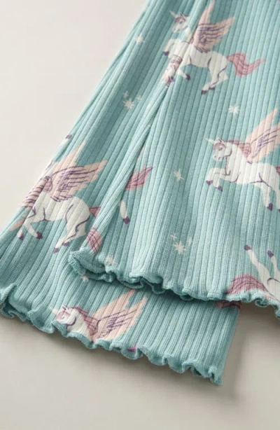 Tucker + Tate Kids' Rib Print Flare Leggings In Blue