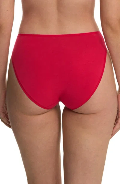 Natori Women's Bliss Bare Cotton High-cut Brief Underwear 772346 In Red