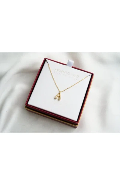 Argento Vivo Sterling Silver Cubic Zirconia Bubble Initial Necklace In Neutral