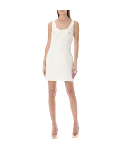Alessandra Rich Faux-pearl Embellished Dress In White