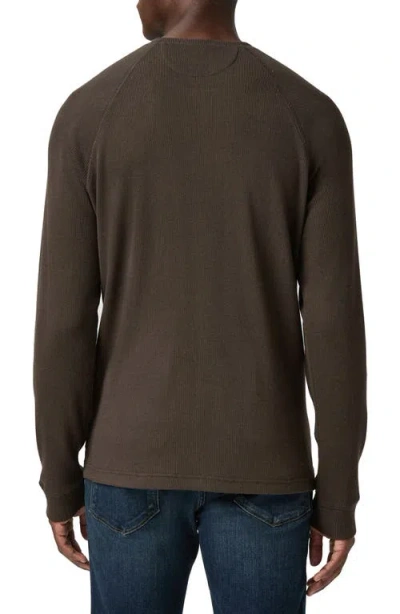 Paige Abaroa Thermal Knit Henley In Brown